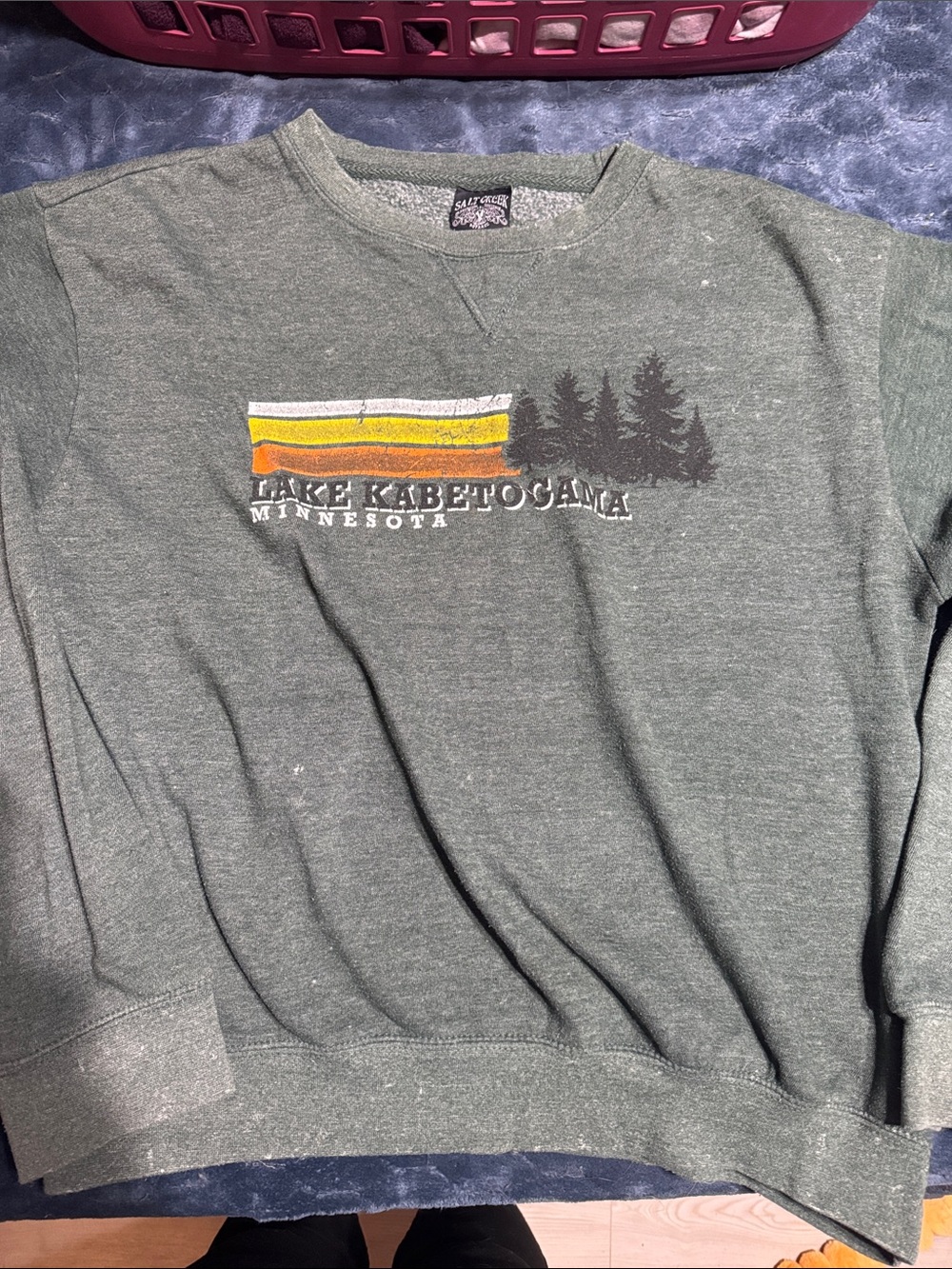 Lake Kabetogama Minnesota Green Graphic Sweatshirt